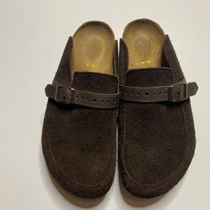 Birkenstock Brown Clogs with Buckle Sz 37